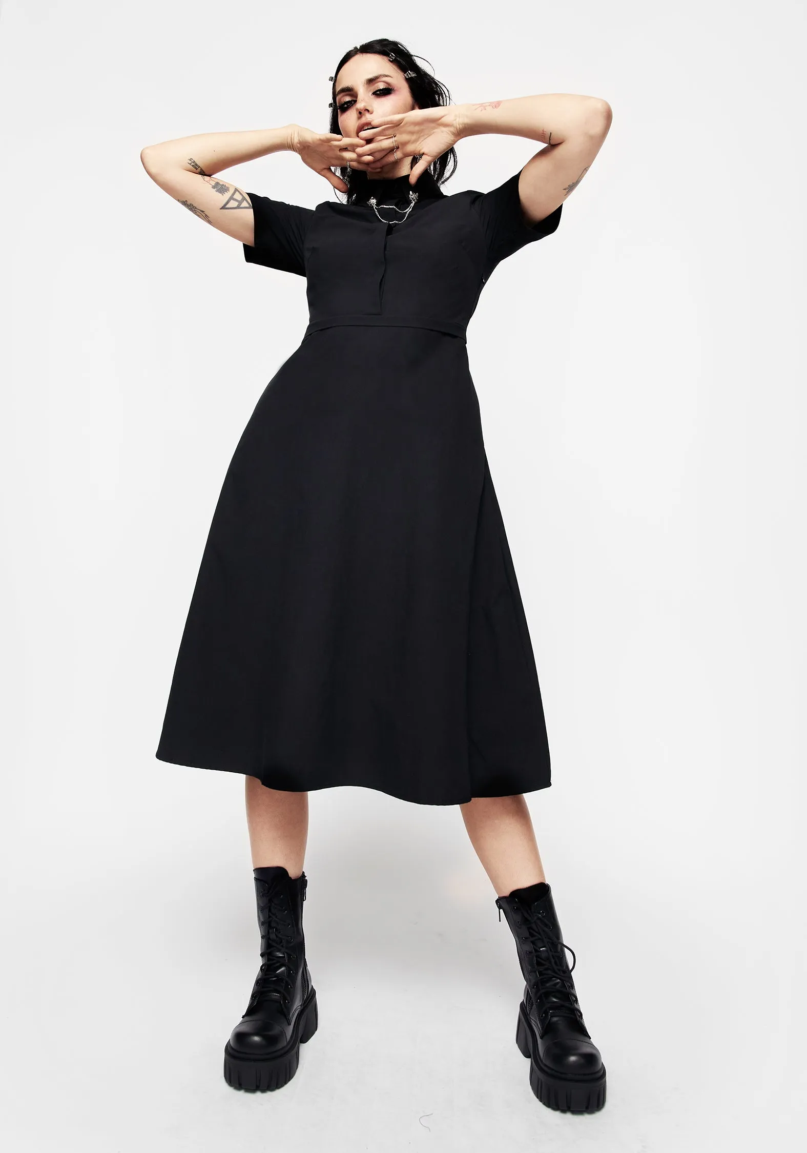 Fall Comfort Fenrir Midi Shirt Dress
