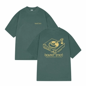 bound Record Tee - Washed Forest Green Vintage authenticity