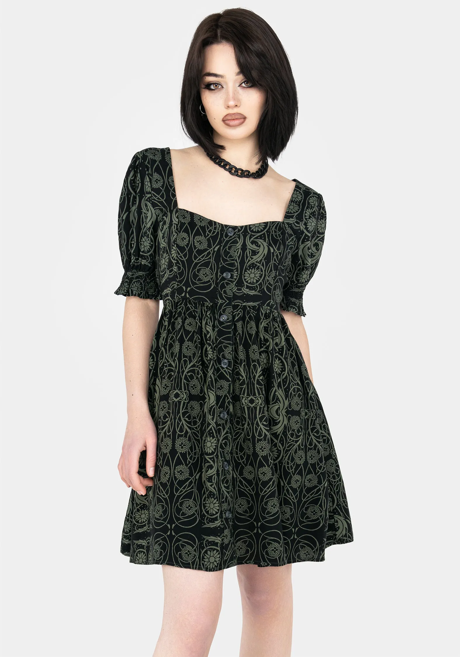 Fianna Button Front Mini Dress Playful-Detail