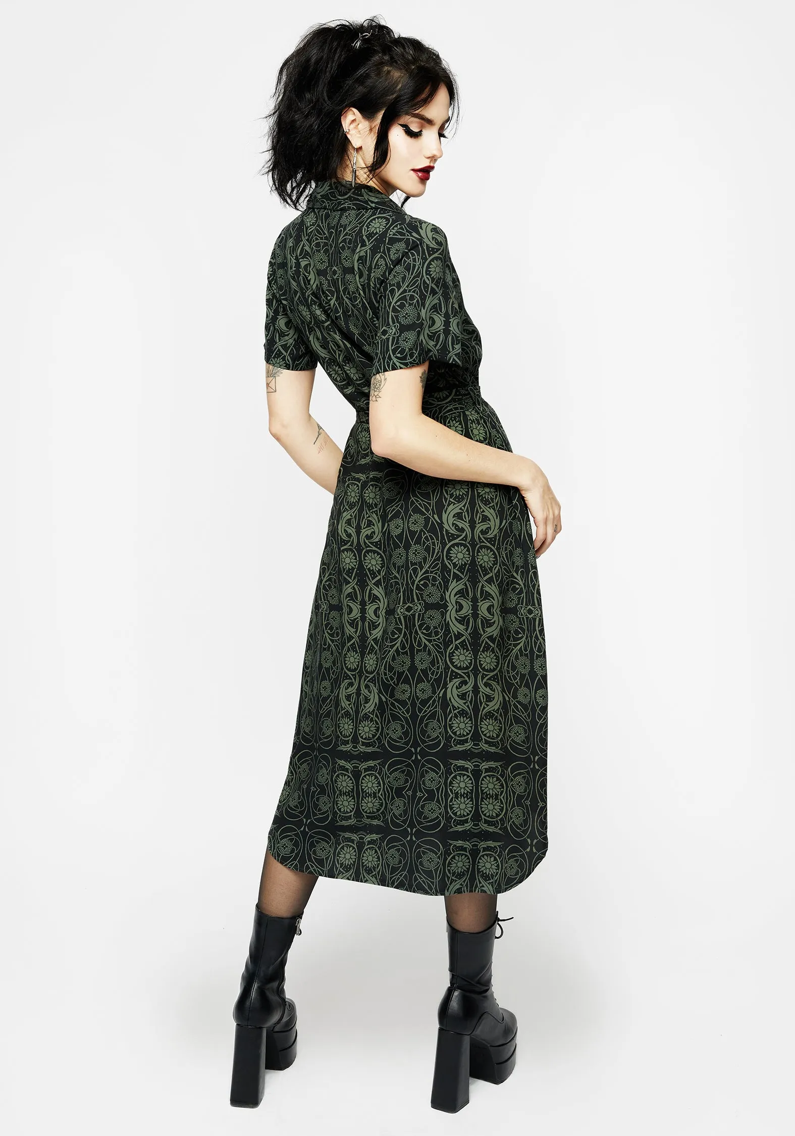 Bold Mood Chic Style Wear Fianna Midi Shirt Dress