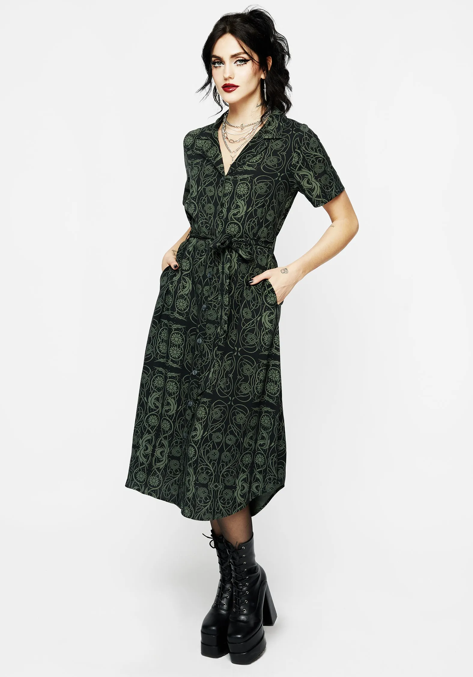 Fianna Midi Shirt Dress Luxe Touch