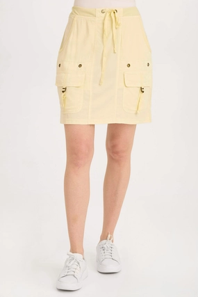 Subtle Shimmer Leto Twill Cargo Mini Skirt