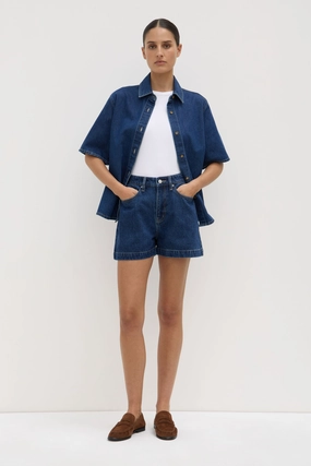 Rubberized Waistband Freedom Fit Boxy Denim Short