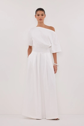 Trendy Appeal ESME WHITE ASYM MAXI DRESS
