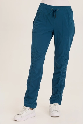 Jules Active Ruched Drawstring Stretch Pant All Day Comfort Fit Tear Resistant Weave