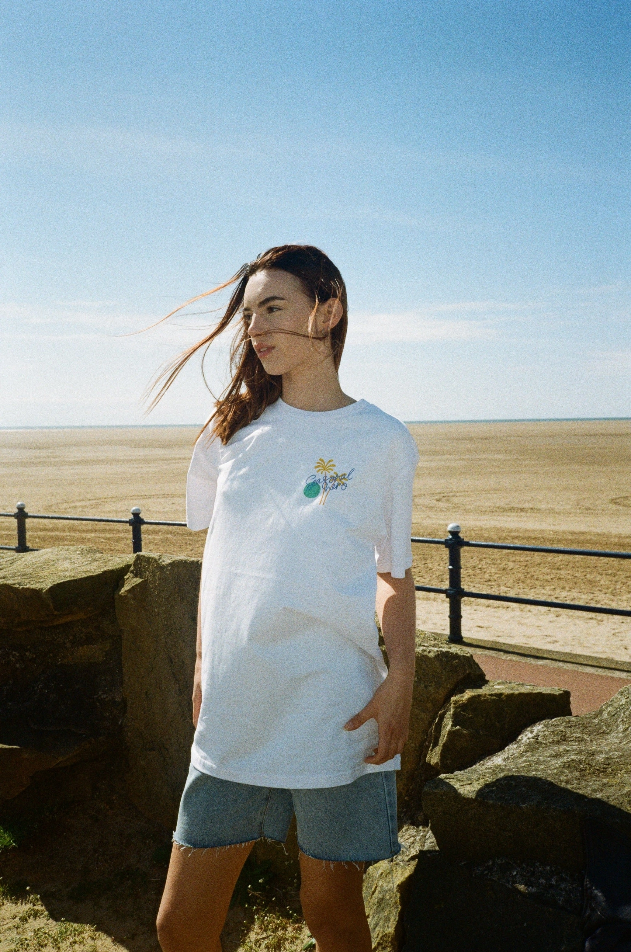 Seasonal Hero 'Palms' Tee - White Streetwear EcoFriendly Dye