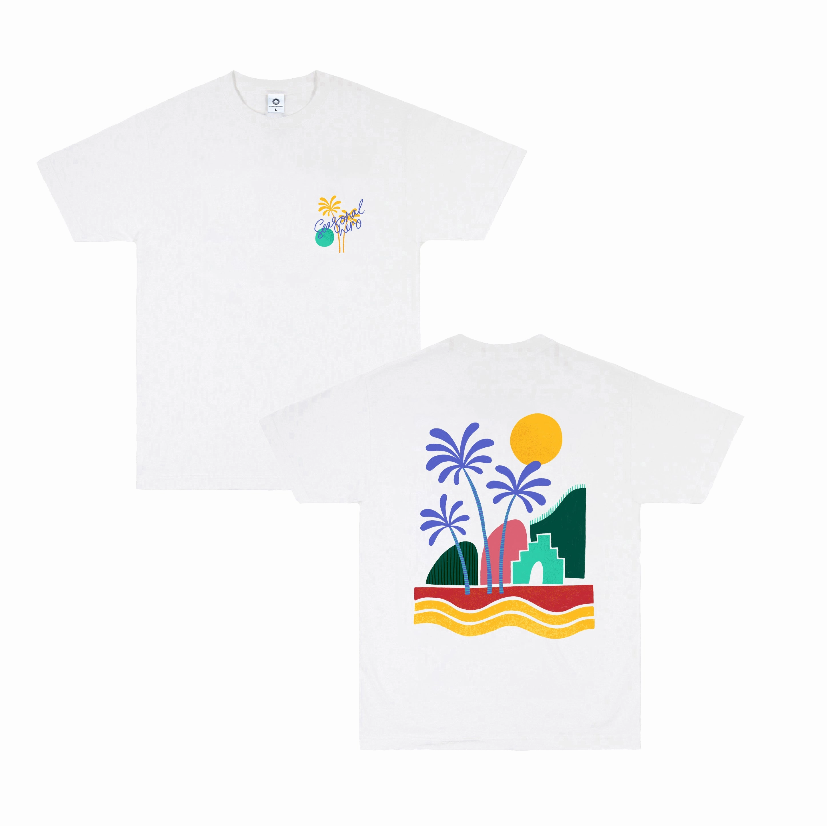 Seasonal Hero 'Palms' Tee - White Teenager fashion