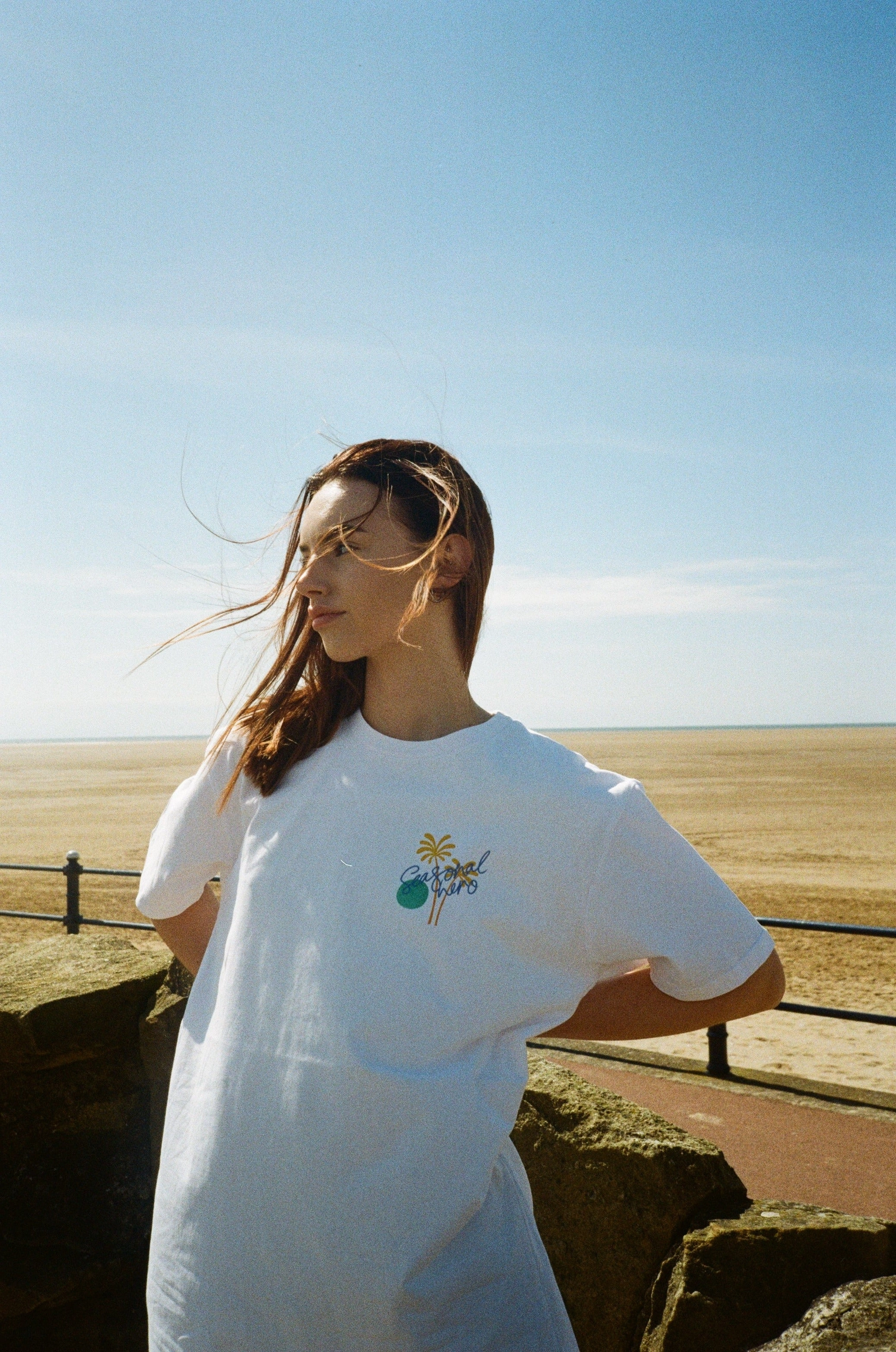 dry cleanable Seasonal Hero 'Palms' Tee - White