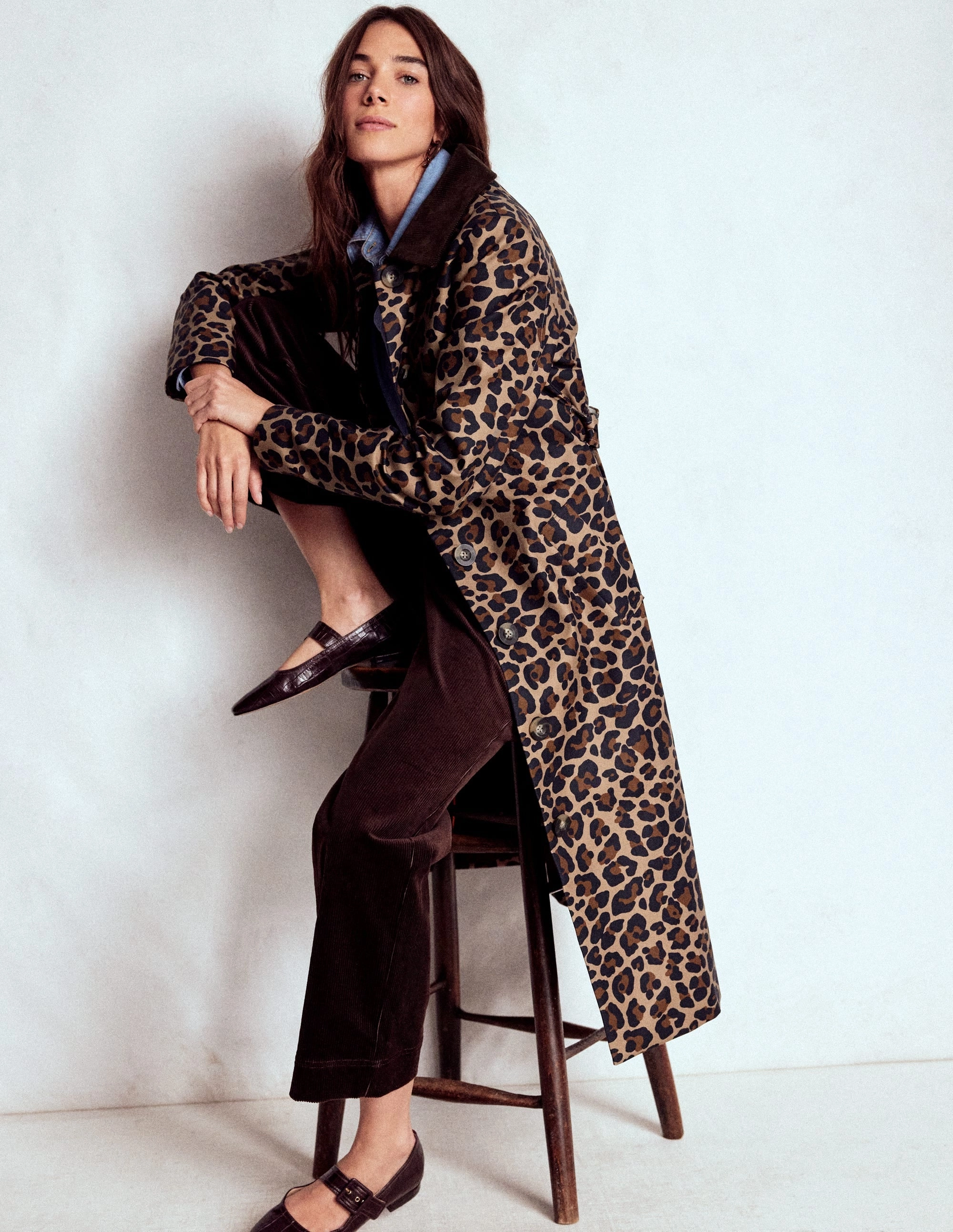 Lancaster Belted Mac-Leopard Crisp Air Piece