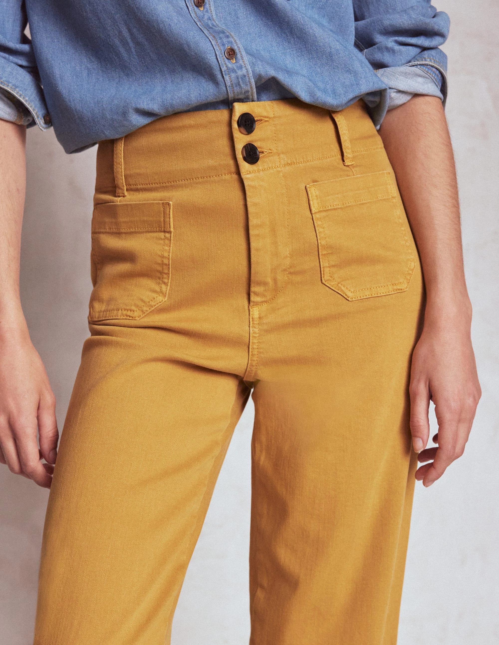 Comfort for All Primrose Patch Pocket Trousers-Golden Rye