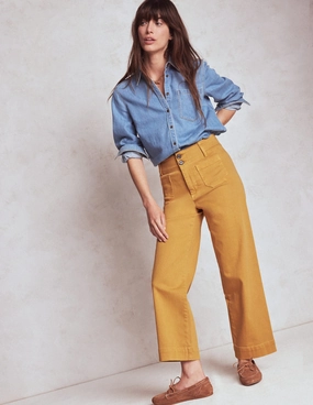 Primrose Patch Pocket Trousers-Golden Rye Layered Look Pull-on style