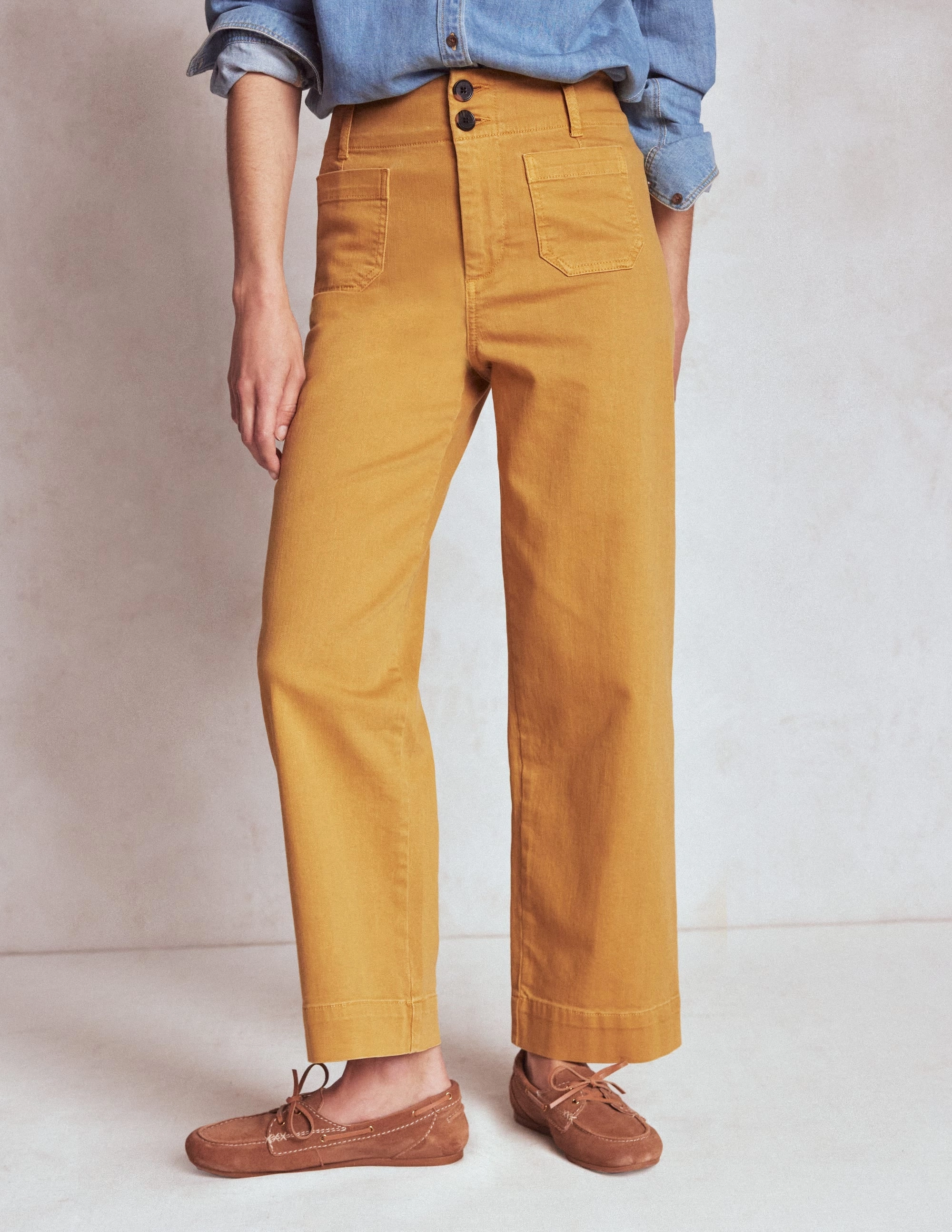 Primrose Patch Pocket Trousers-Golden Rye Comfort Focused Athletic Fit