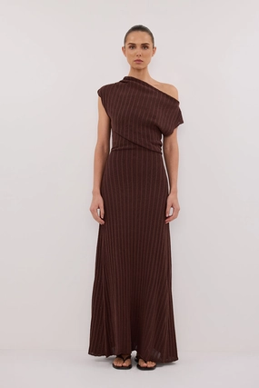 Floral design Basic Fashion BOWIE WALNUT KNIT MAXI DRESS