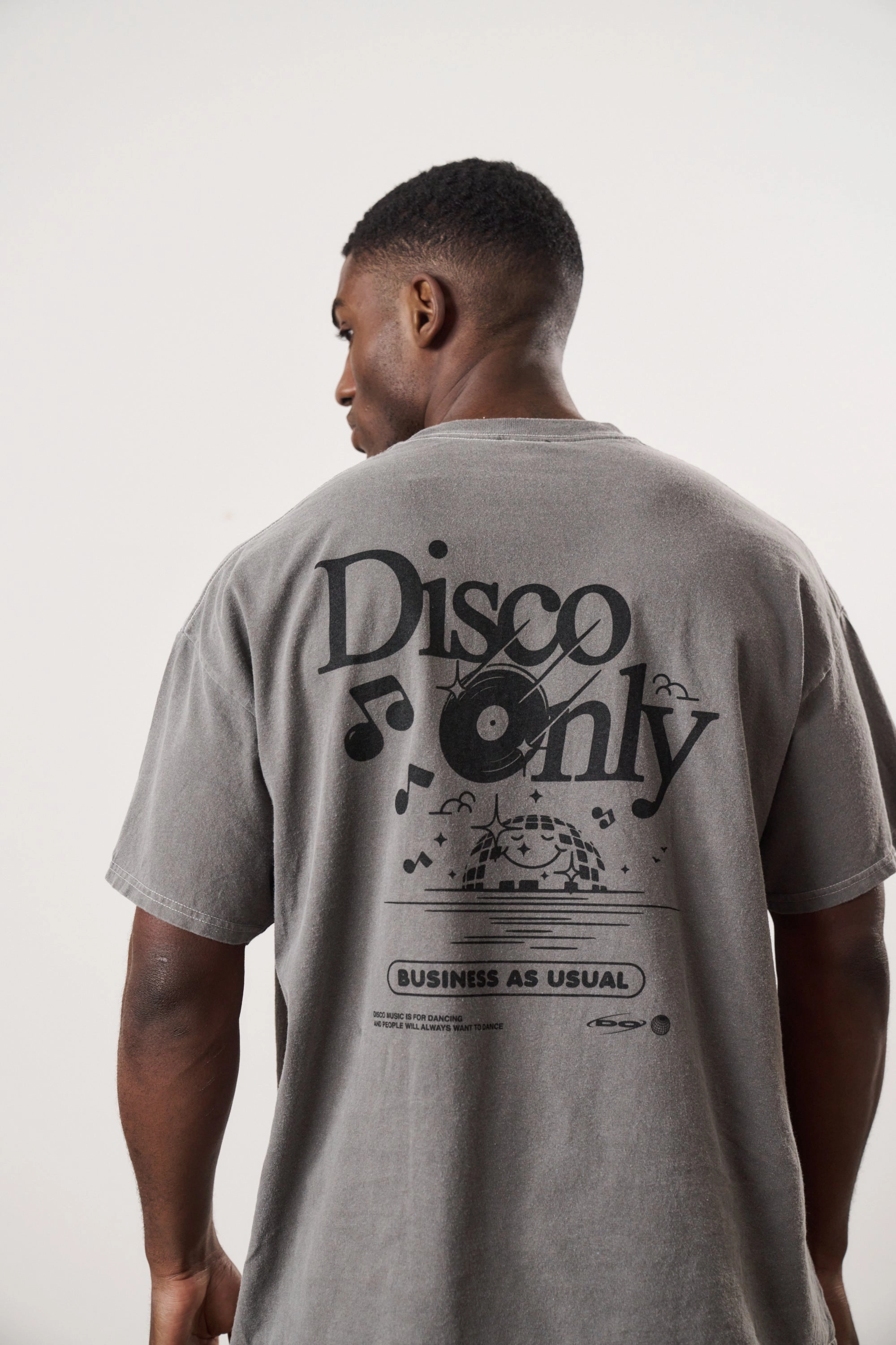 Buttery Soft Fabric DISCO ONLY 'Business As Usual' Vintage Washed Tee - Black