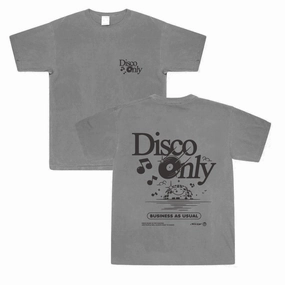 DISCO ONLY 'Business As Usual' Vintage Washed Tee - Black Stylish Wearable
