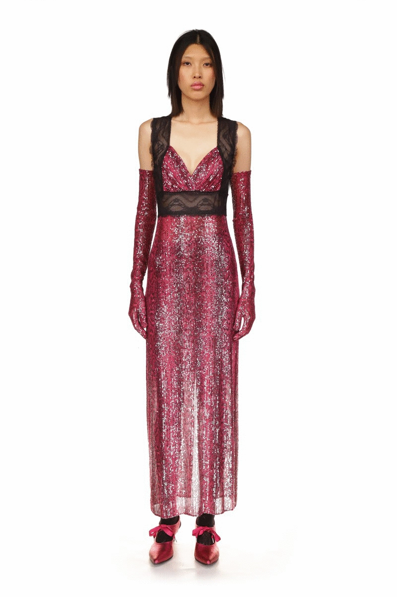 Snakeskin Sequin & Lace Dress Soft and Chic Perfect Day-to-Night