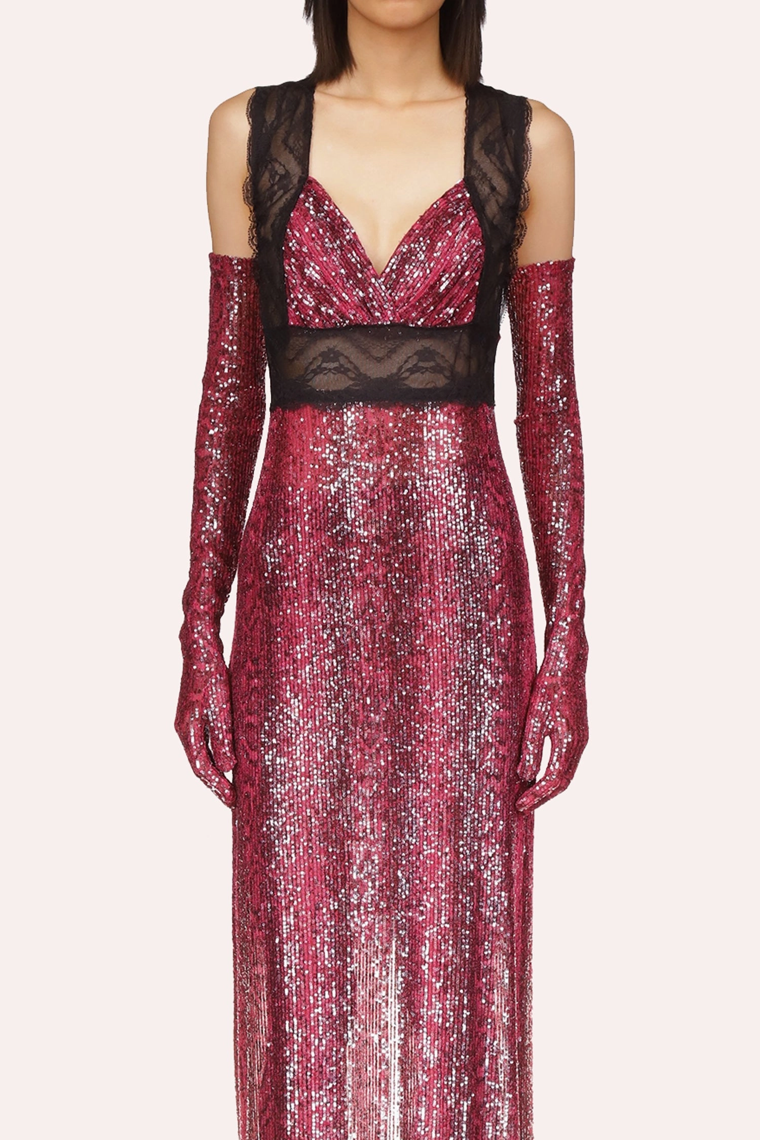 Modern and Stylish Snakeskin Sequin & Lace Dress