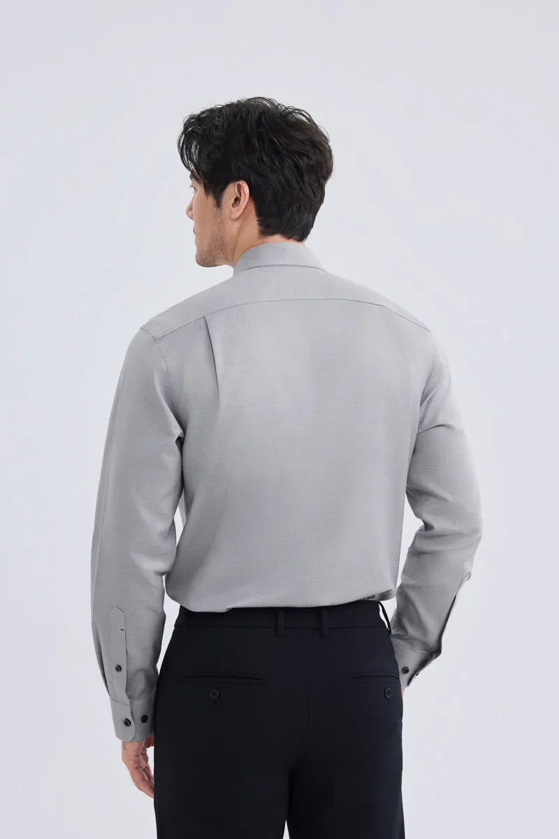 Waterless Dye Button-Down Smart Shirt | Grey 25238N Polished Style
