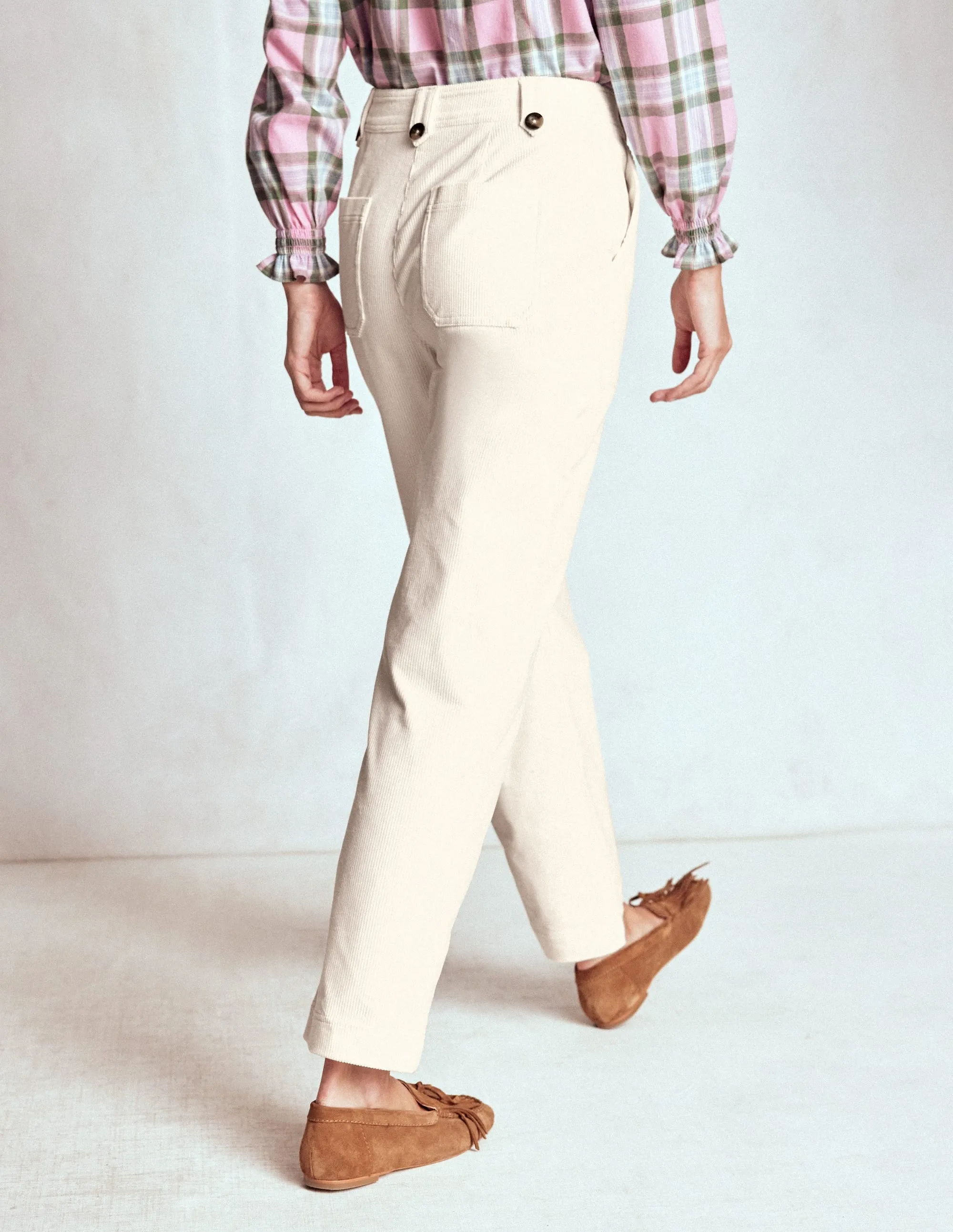 SoftLining Pimlico Cord Trousers-Ivory