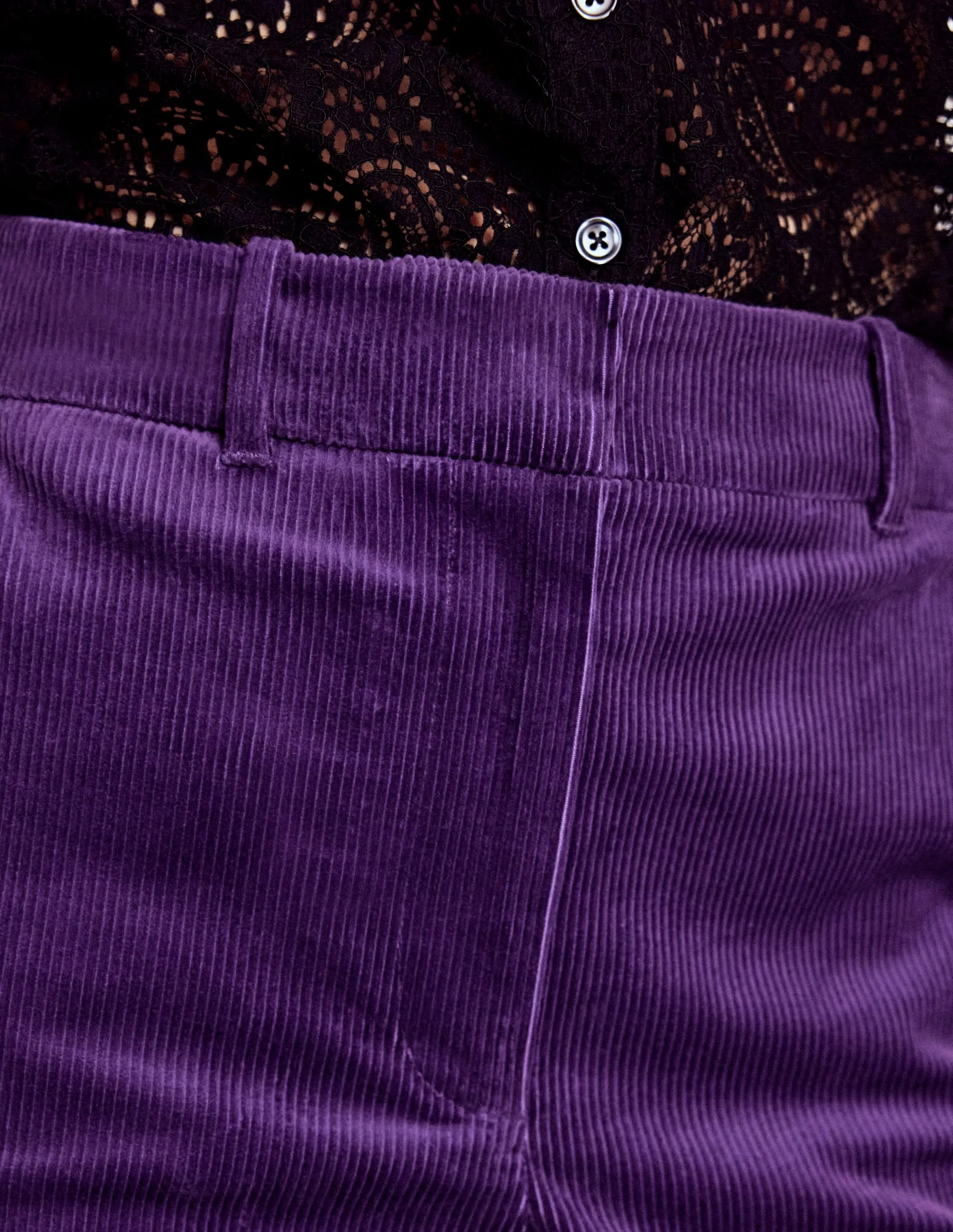 Flattering Comfort Performance Gear Canonbury Cord Trousers-Mystical Purple