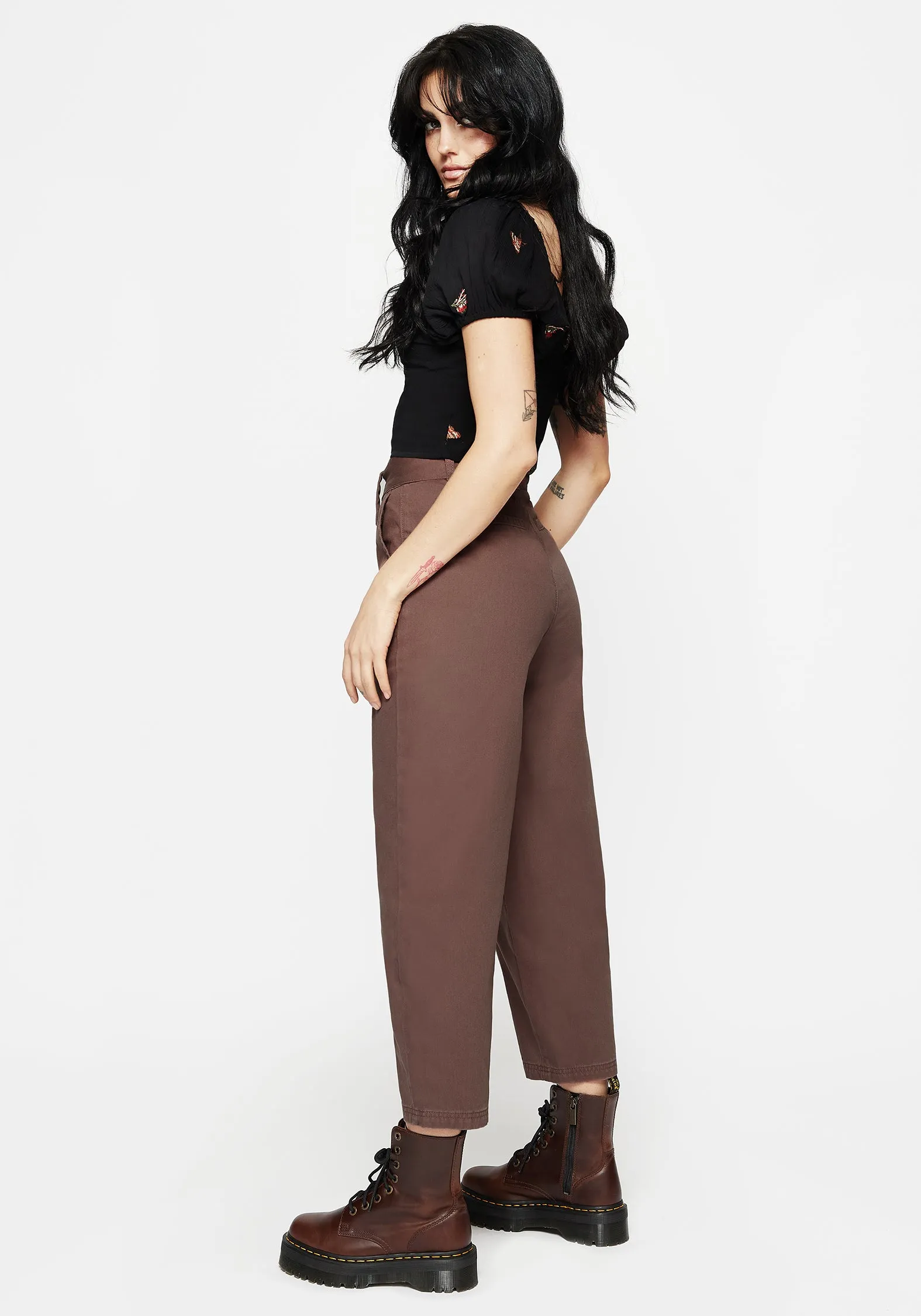Pinhead Belted Balloon Leg Trousers - Brown Stay Dry Multi-Purpose Wear