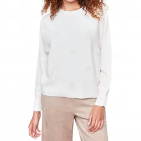 Layered Style Faux Fur Polkadot Sweater In Heather Natural