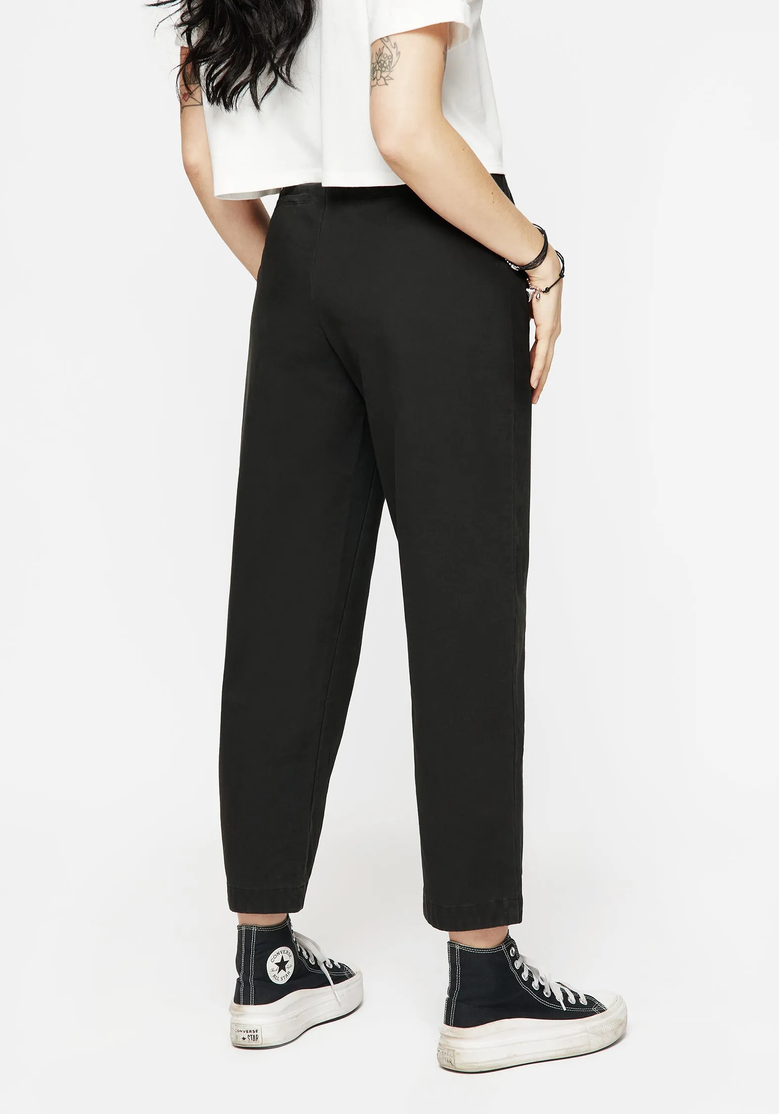 Osteomancy Washed Cotton Tapered Trousers Stretch Fit