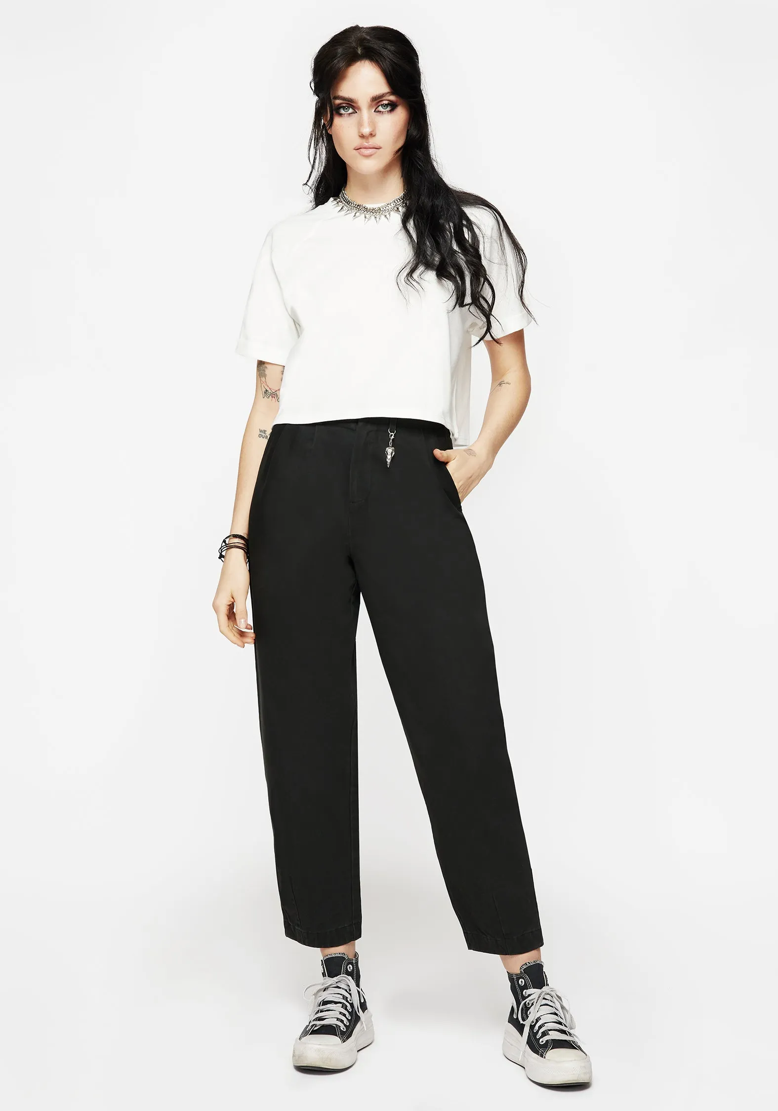 Osteomancy Washed Cotton Tapered Trousers Reinforced Stress Points