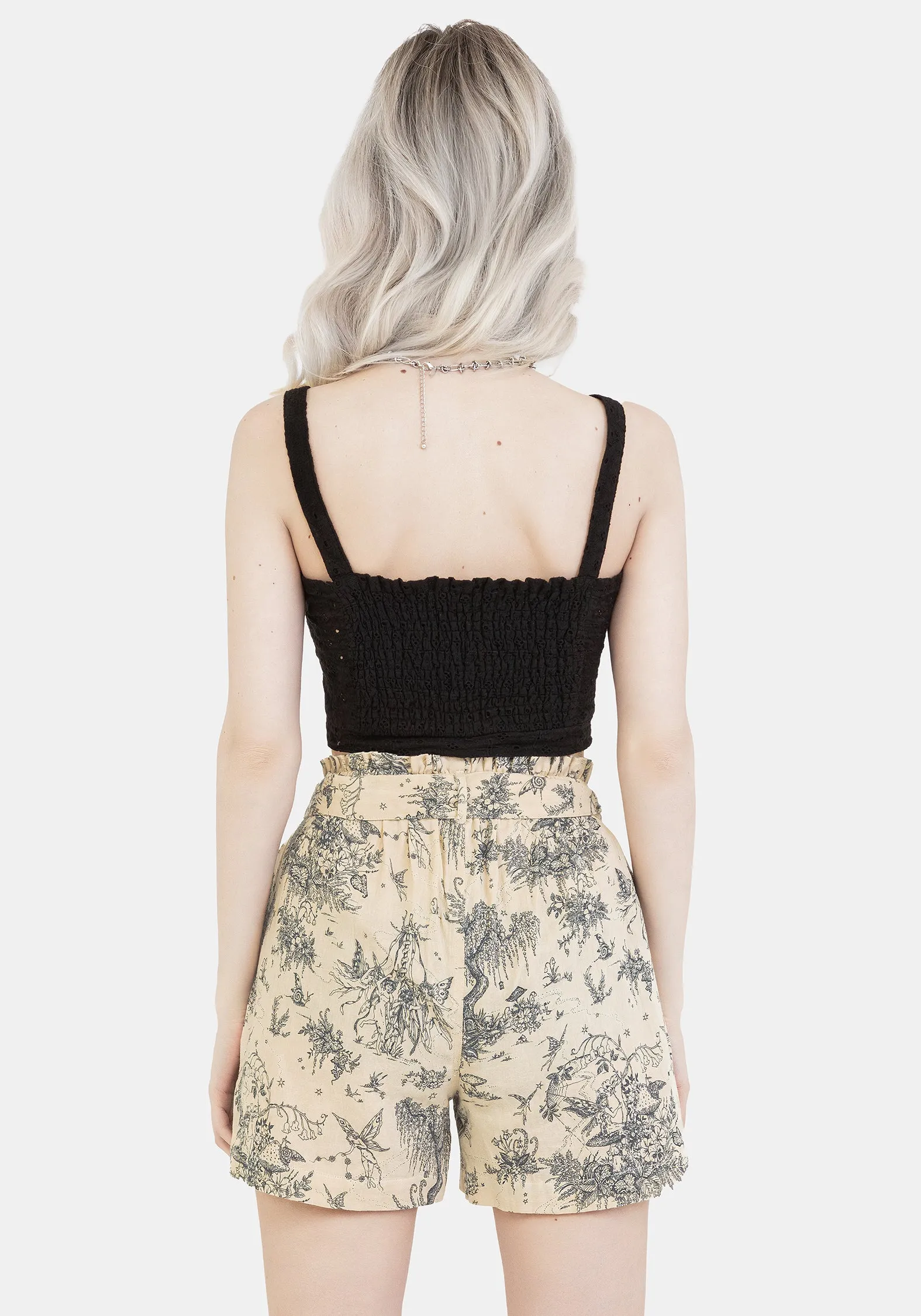 Versatile Shorts Maypole Cotton Print Paperbag Shorts