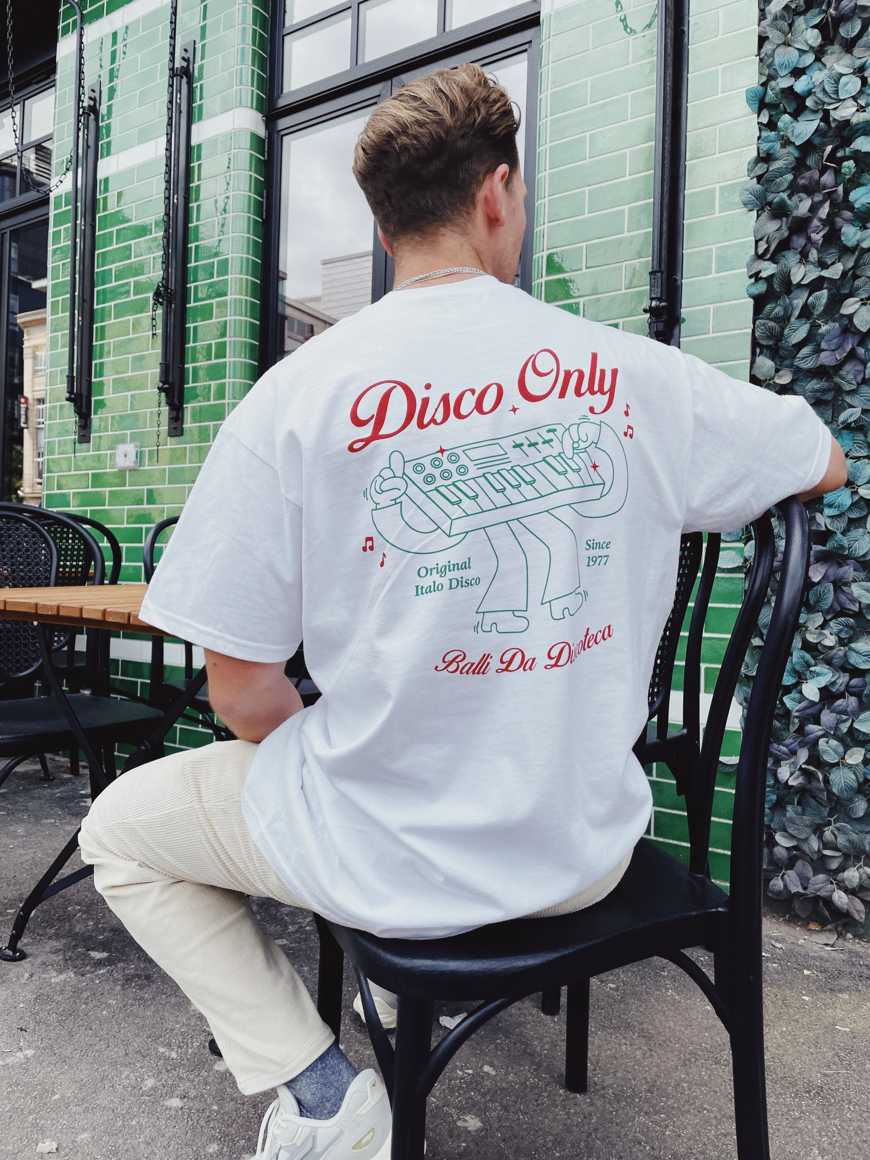 DISCO ONLY 'Italo Disco' Tee - White Sporty Fashion