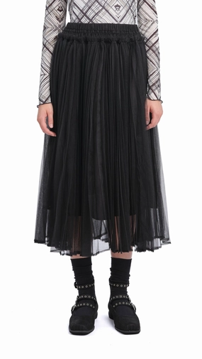 Pleated Construction Maximalist look Organza Skirt