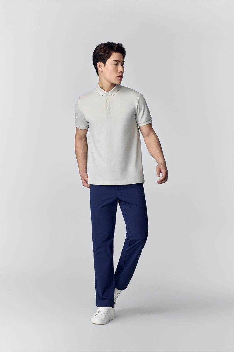 tailored look Smart Design VISDRY? 3-Button Pique Polo | Light Grey GYFL01