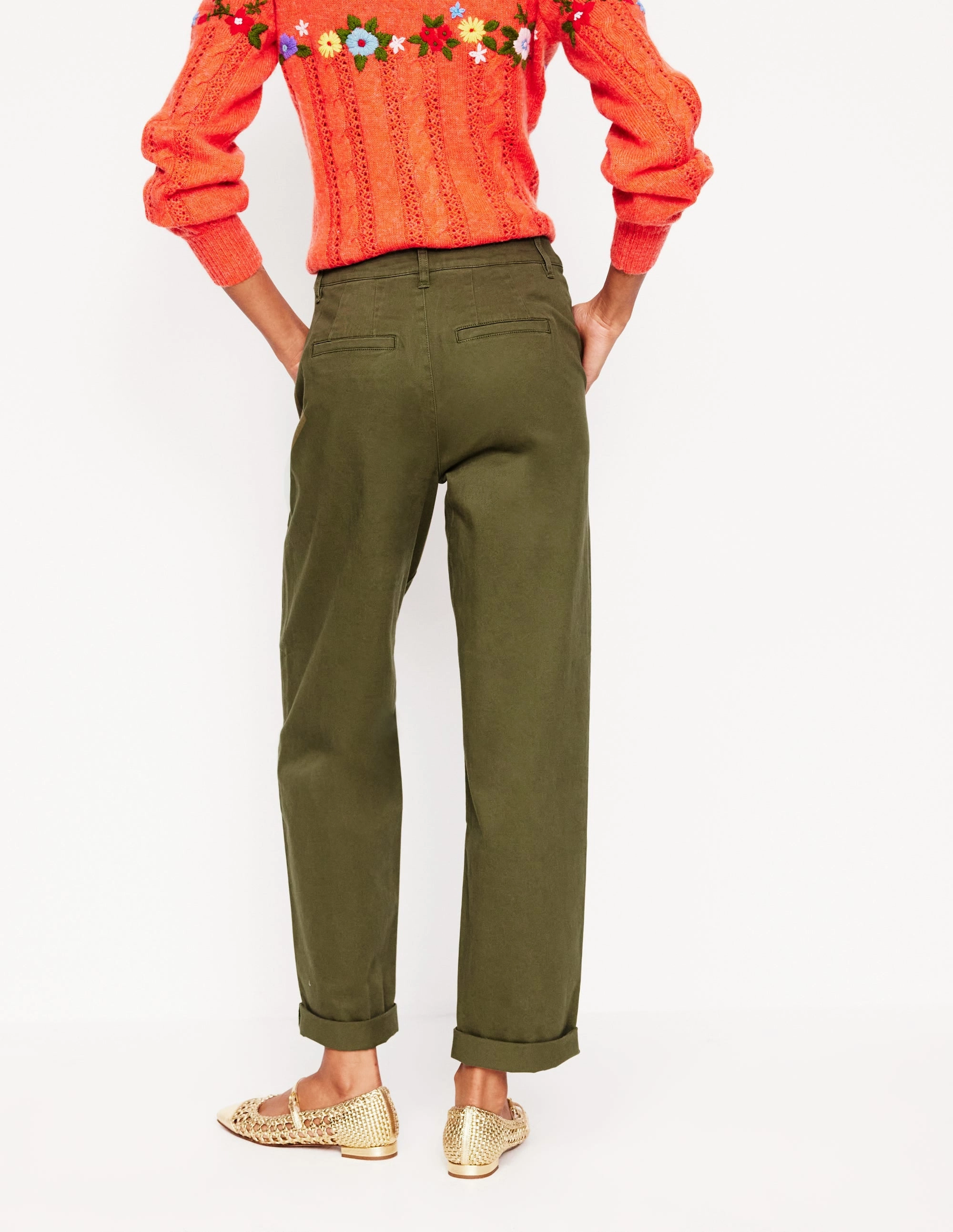 Comfort Layer Barnsbury Chino Trousers-Woodland Green