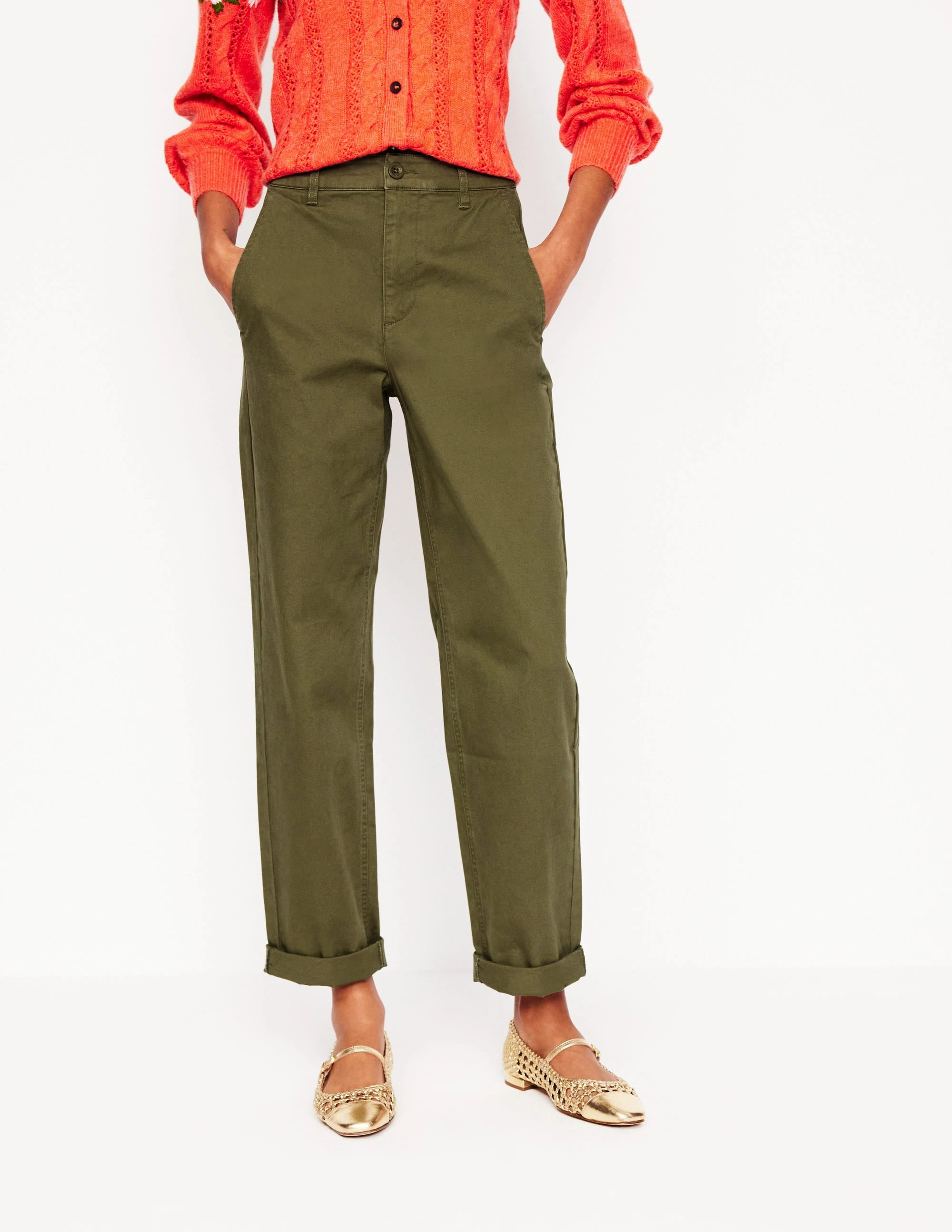 Barnsbury Chino Trousers-Woodland Green Odor Resistant Treatment Casual Design