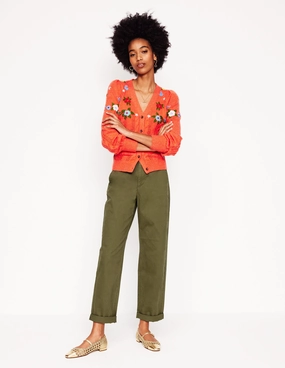Barnsbury Chino Trousers-Woodland Green Sporty Touch Stretch Waist