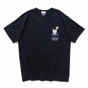 Hypoallergenic Fibers Breathable mesh lining (ZT1261) Japanese Doll Patchwork Graphic Tee