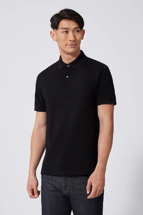 Comfortable Layer Sleek Layers VISDRY? Pique Polo | Black BKFD01