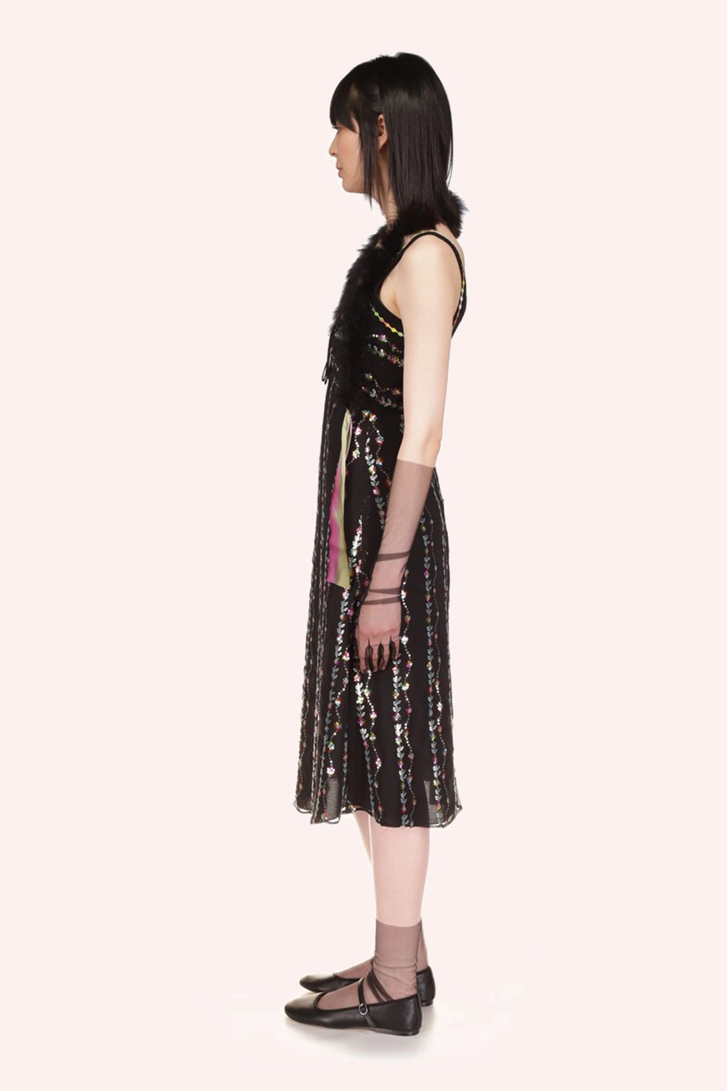 Warm-Layer Quick Look Floral Fantasy Dress