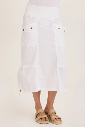 Fashion Collab Minimal Style Marconi Cargo Cinch Bubble Hem Midi Skirt