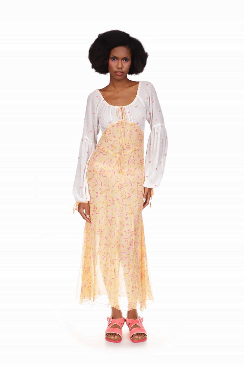 City Essential Floral Swiss Dot & Arcadia Blossom Princess Dress