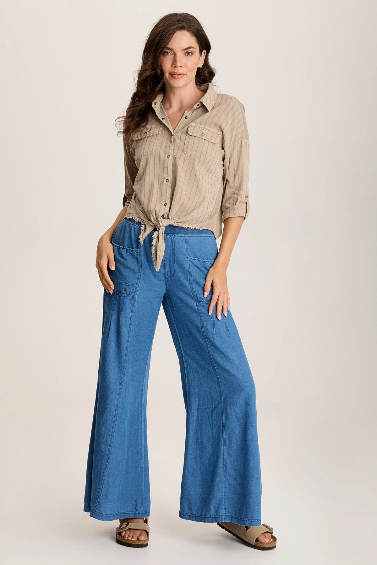 Florentine Mock-Denim Wide-Leg Pant All Purpose Fit Padded hips