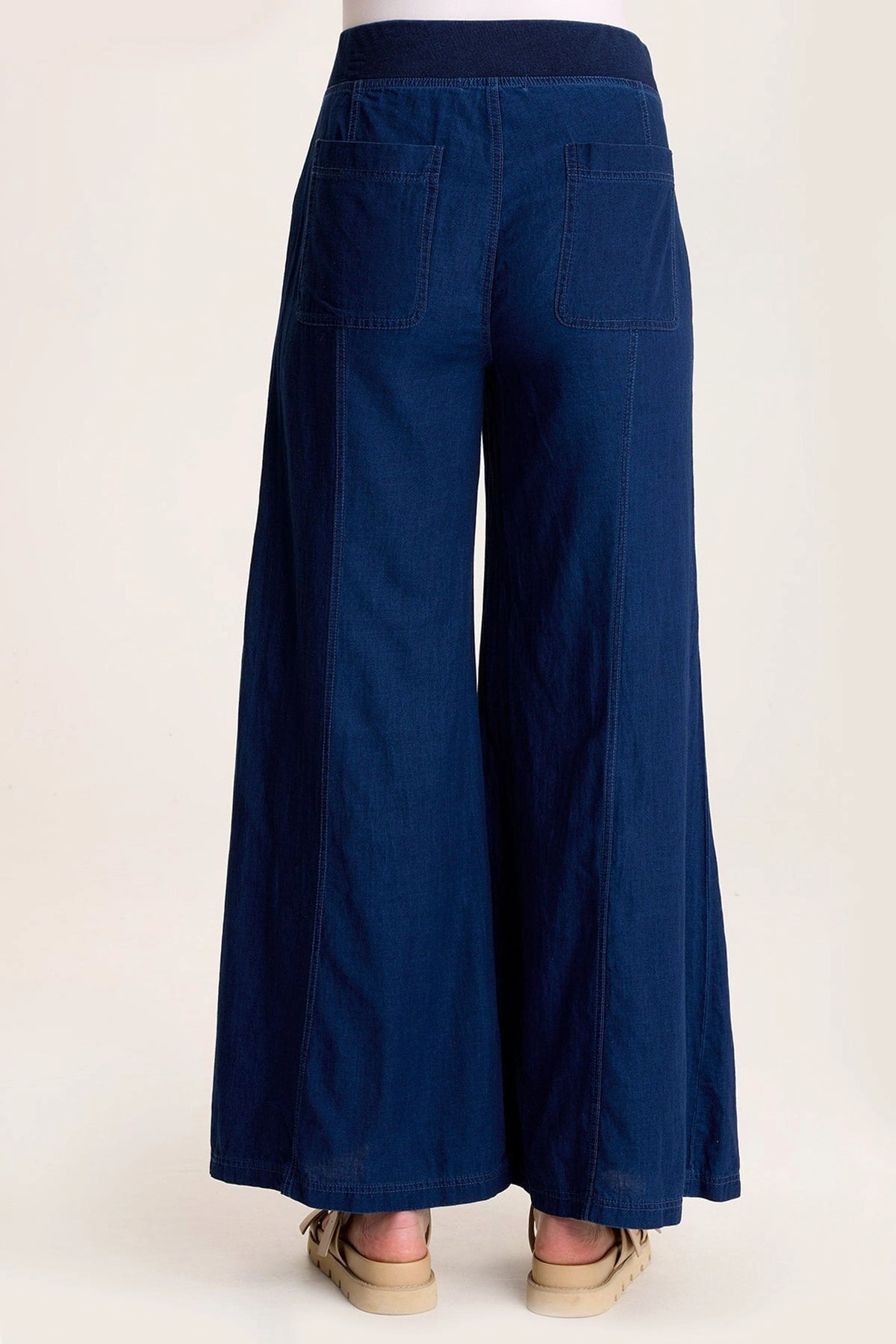 Florentine Mock-Denim Wide-Leg Pant Loose Design QuickReleaseFastenings