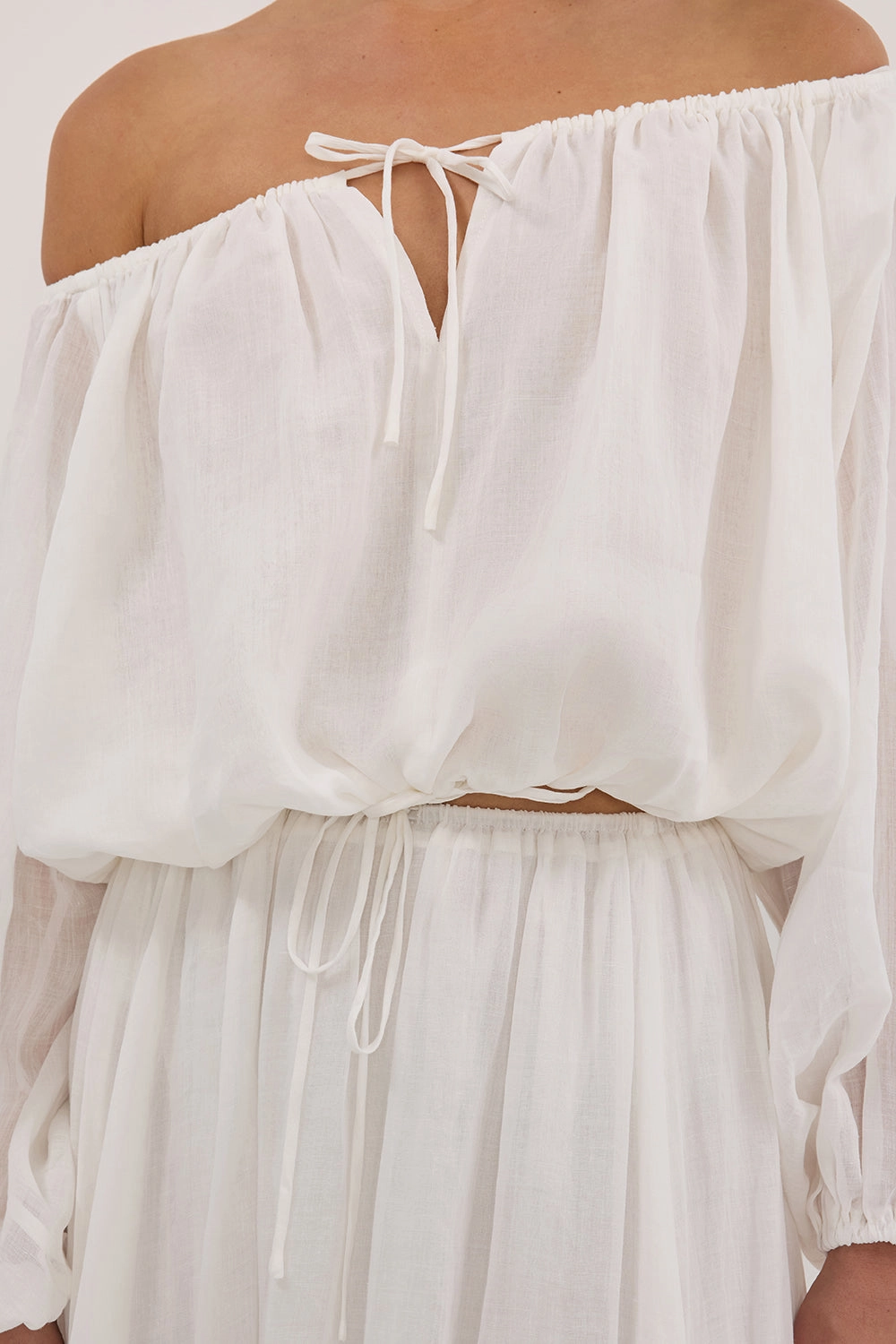 LAYNE WHITE RAMIE MAXI SKIRT Statement Color Department Store Style