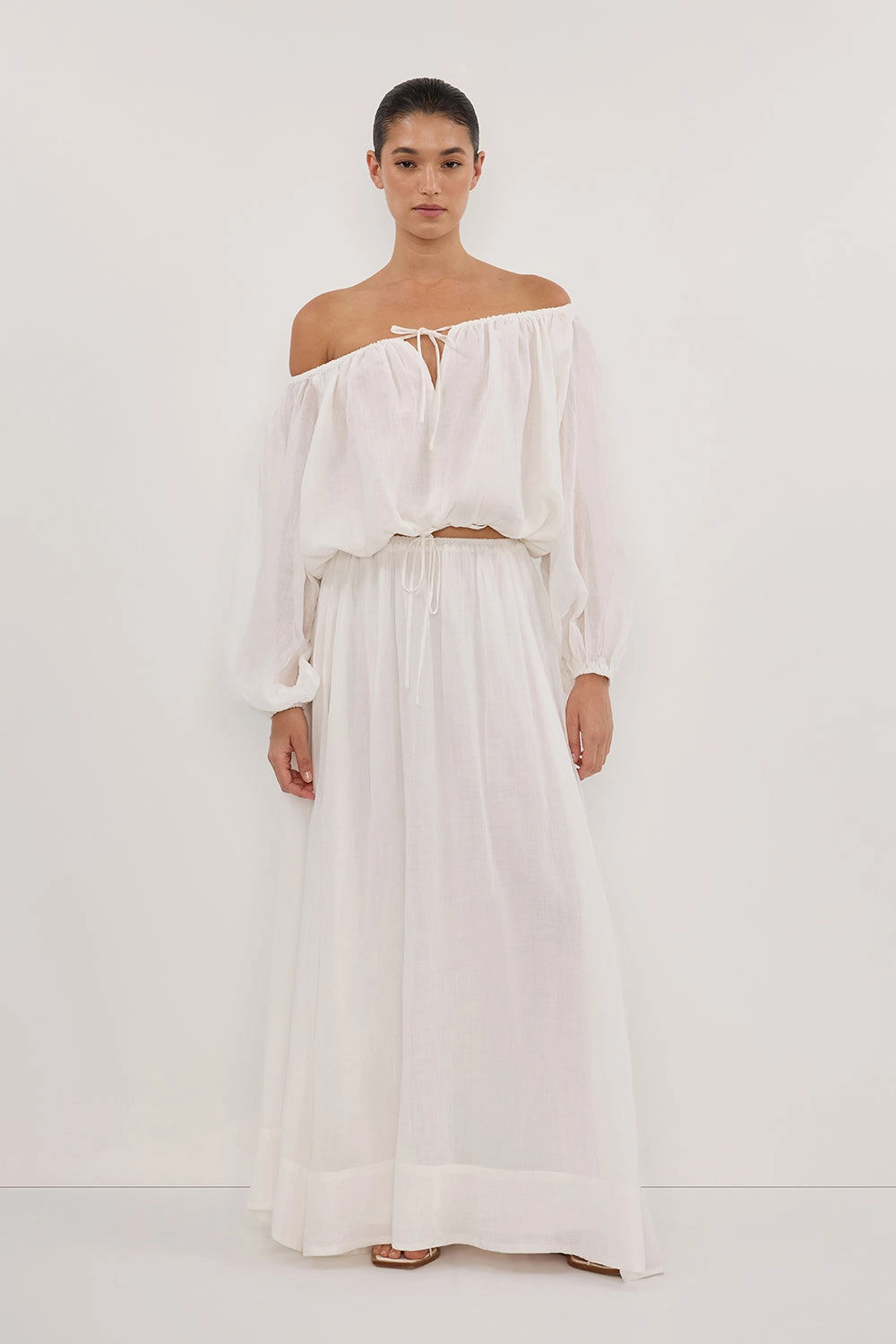 Chic casual LAYNE WHITE RAMIE MAXI SKIRT