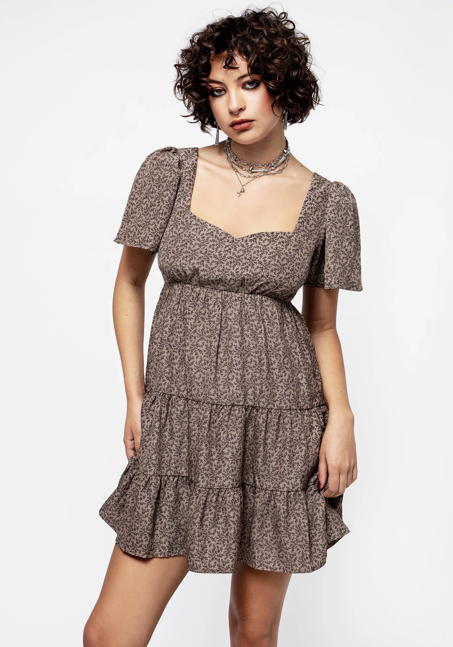 City Layers All Fitwear Meadowsweet Tiered Mini Dress