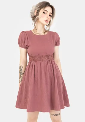 Rosamoth Applique Trim Cotton Mini Smock Dress Retro Mood