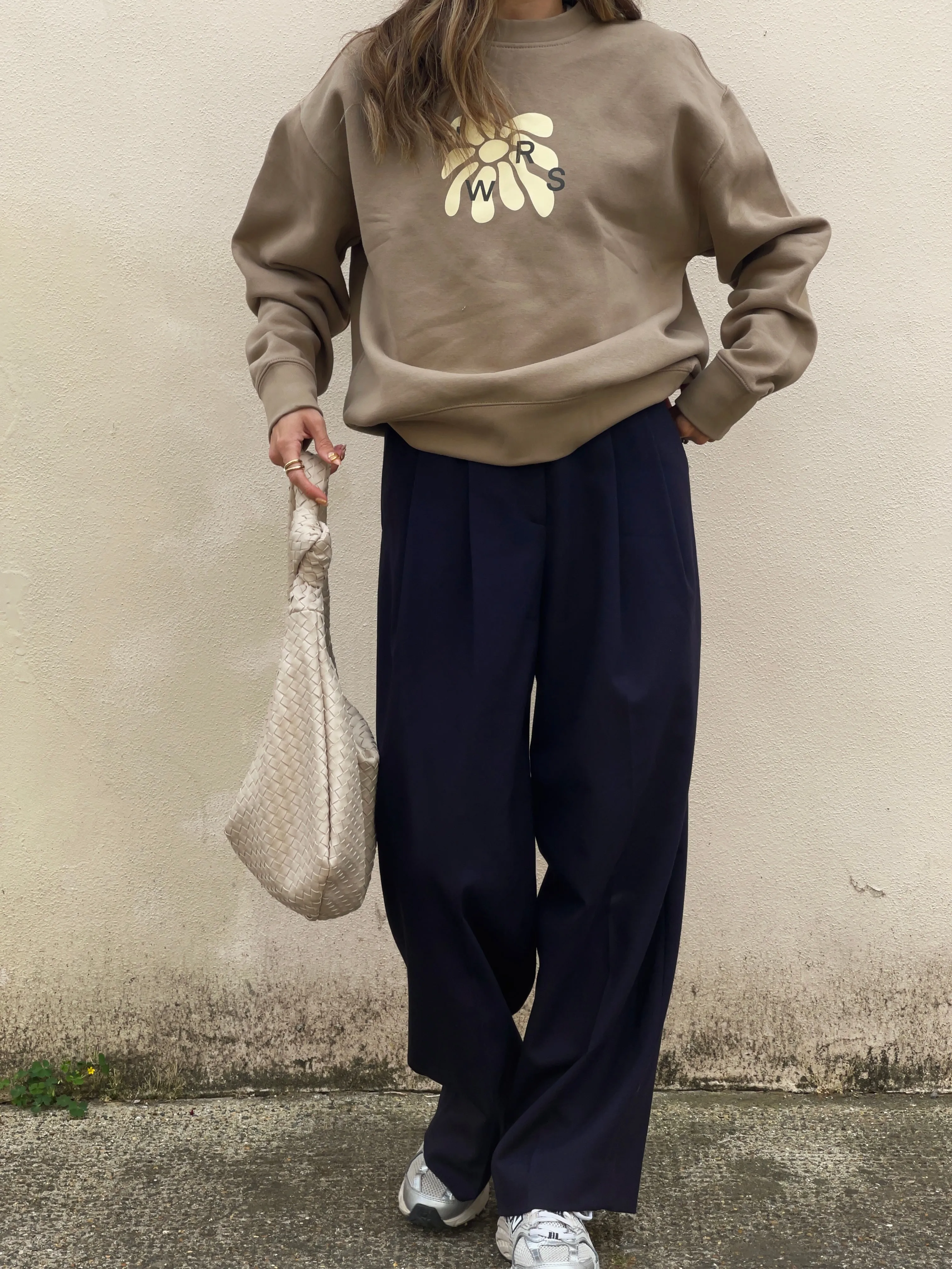 Outdoor Ready FLWRS Relaxed Crew Neck Sweater - Sand