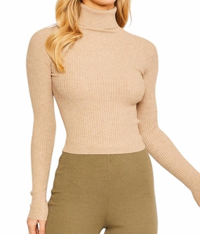 For The Record Turtleneck Sweater In Oat Layering Style