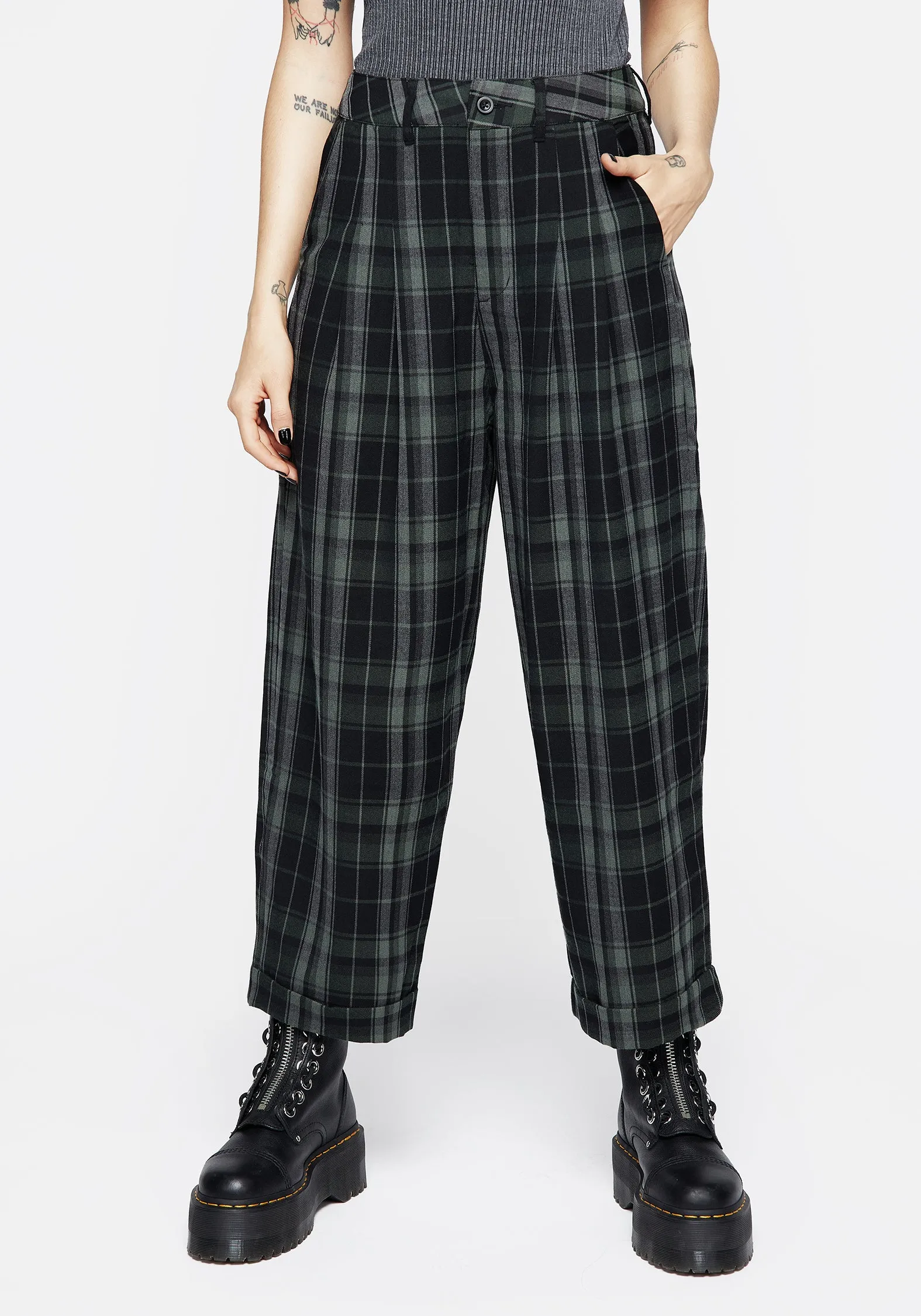Bittersweet Check Pants Reinforced Pockets Layering Comfort