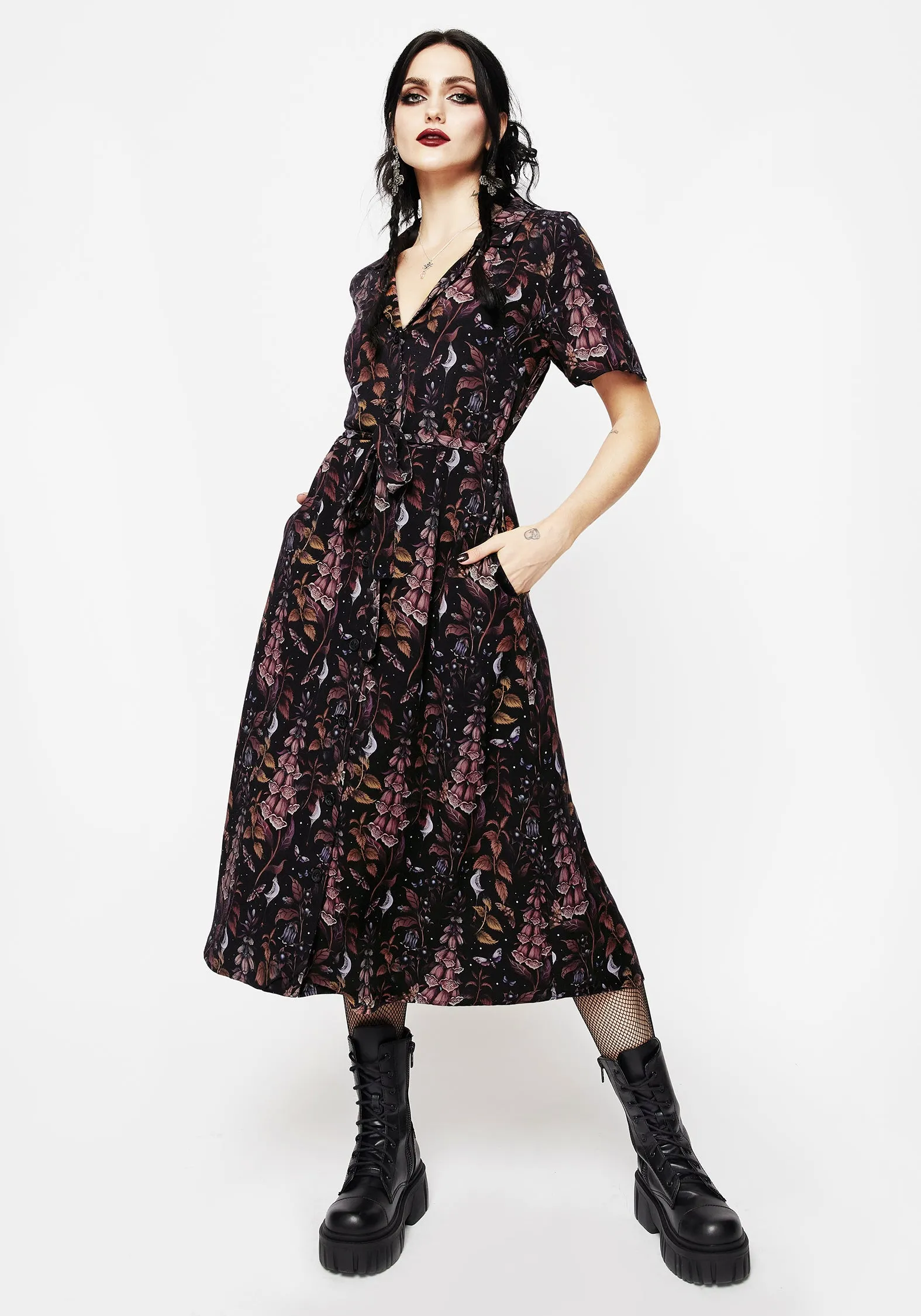 Foxglove Midi Shirt Dress Relax Piece Subtle Detail